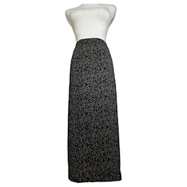 Comme Des Garcons Falda abstracta vintage Comme Des Garçons negra y dorada M