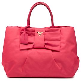 Borsa Prada in tessuto rosa con fiocco fiocco