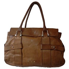 Borsa a mano in pelle Trussardi marrone
