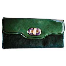 Bulgari Bvlgari Isabella Rossellini Borsa Grande Verde in Pelle Verniciata