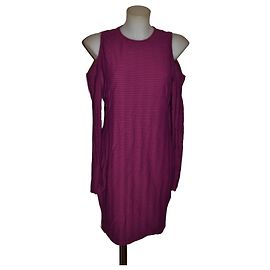 Vestido Versace Jeans Couture con hombros descubiertos morado oscuro