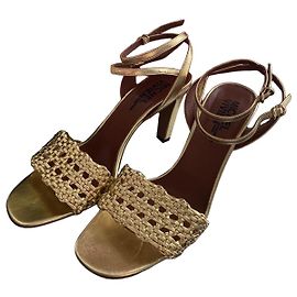 Sandalias de tacón alto Michel Vivien de cuero trenzado y tiras finas