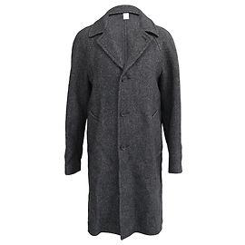Cappotto in tweed a un bottone con tasche in lana grigia Sandro