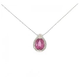 Autre Marque Collana in Tormalina e Diamante in Pt900 K18WG