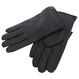 Lederhandschuhe mit Emporio Armani-Logo-Prägung
