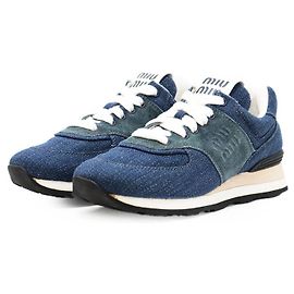 Sneakers in denim e suede Miu Miu
