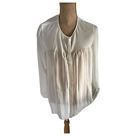 Blusa de seda blanca Vince manga larga