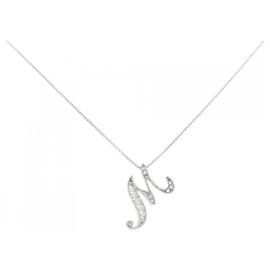 Autre Marque Collana Iniziale M in Diamante Au750