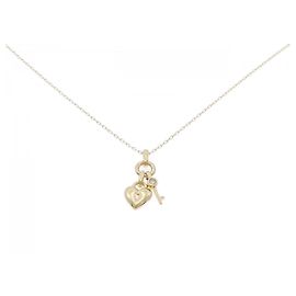 Autre Marque Collana con diamante a forma di chiave cuore Au750