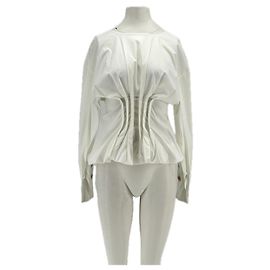 Autre Marque Blusa blanca de algodón AWAKE MODE con manga larga