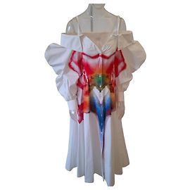 Alexander Mcqueen Hemdblusenkleid aus Popeline mit solarisiertem Orchideenprint und schulterfrei