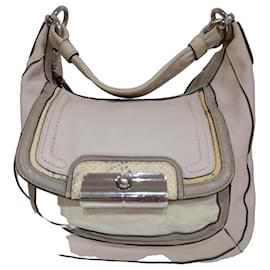 Borsa a mano Coach in pelle beige