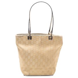 Bolsa Tote em Canvas GG Dourada Gucci