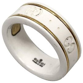 Gucci Icon Ring aus Gelbgold und Keramik