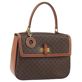 Bolsa de mão conversível vintage Celine em lona revestida Macadam média - Céline