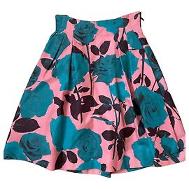 Falda de seda con estampado de rosas Christian Dior