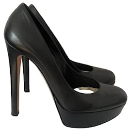 Tacchi a piattaforma in pelle nera Dior