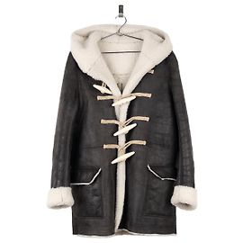 Rick Owens AW17 Leder-Schafsleder Duffle-Mantel