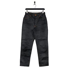 Jean Paul Gaultier AW95 Jeans de mezclilla con estampado de cocodrilo Cyber