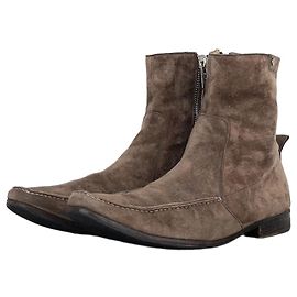 Stivaletti in suede con zip alla caviglia Yves Saint Laurent Rive Gauche di Tom Ford anni '90