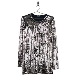 Langarmhemd mit abgenutzten Pailletten von Balmain by Decarnin AW10