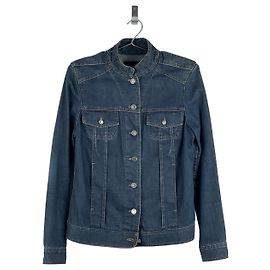 Dunkelblaue Denim-Truckerjacke mit Epauletten von Gucci by Tom Ford SS02