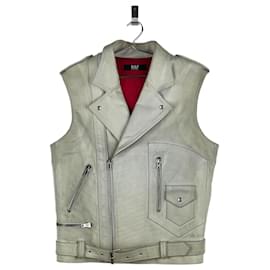Ärmellose Leder-Motorradweste RAF von Raf Simons AW05