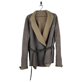 Chaqueta de cuero shearling con cinturón 'Gleam' de Rick Owens AW10