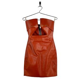 rick owens red leather dress AW13 'Plinth' Hybrid Brown Suede Cloth ref.2791896 rick owens style