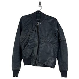 Drapierte Leder-Bomberjacke 'Cyclops' SS16 von Rick Owens