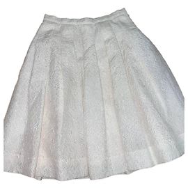 Falda plisada de jacquard blanco Christian Dior