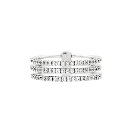 Messika Ring, "Gatsby", 3 Reihen aus Weißgold und Diamanten.
