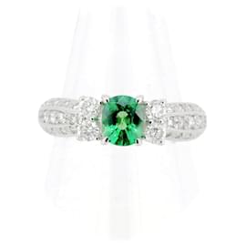 Autre Marque Diamantring mit grünem Granat Pt900