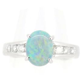 Autre Marque Diamantring mit schwarzem Opal Pt900