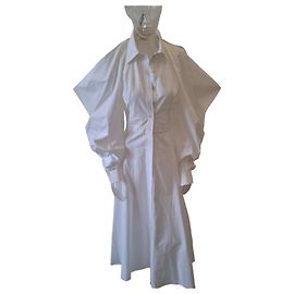 Alexander Mcqueen Langes Ballonärmelkleid mit Schulterauschnitt Alexander Mc Queen