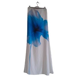 Vestido sin tirantes Monroe patrón hibisco azul marca Rat & Boa