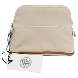 Bolso Mini Mini de Algodón para Mujeres Hermès Bolide en Beige Claro