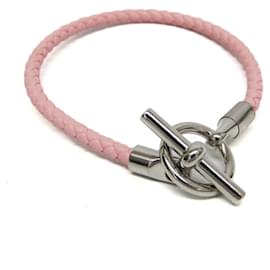 Hermes Glennan H071681F Leather and Metal Bangle - Hermès
