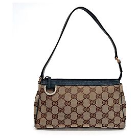 Borsa Gucci Beige in tessuto con manico in pelle verde