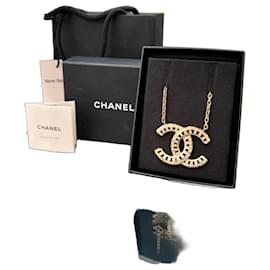 Collana CC testurizzata in cristallo Chanel in oro