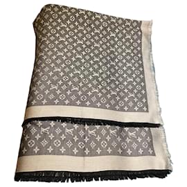 Foulard Louis Vuitton in seta argento