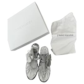 Ballerine argento Zimmermann con applicazione floreale