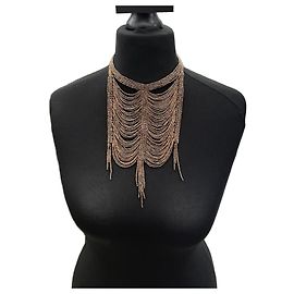 Collana in bronzo con perline Masai e cristalli Christian Dior di John Galliano 1997/98