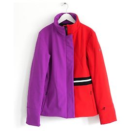 Fendi rote und lila Puffer-Ski-Jacke
