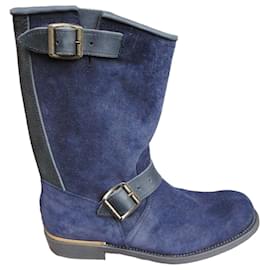 Autre Marque Botas Biker Primeboots en Ante Azul Medianoche