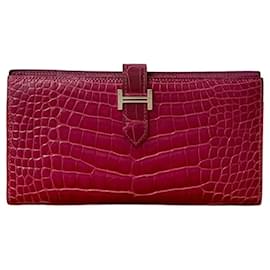 Portefeuille Long Bearn Soufflet en Alligator Hermes - Hermès