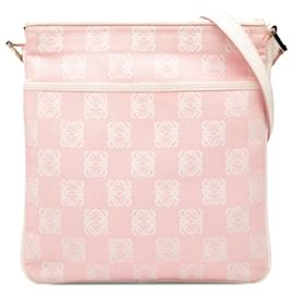 LOEWE Borsa a tracolla in tela Anagram rosa