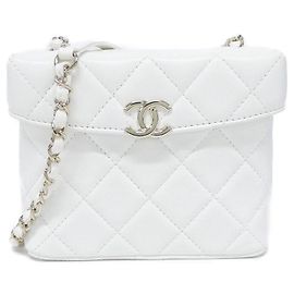 Chanel AS2877 Schultertasche aus weißem Leder