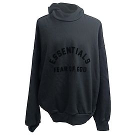 Fear of God Essentials Hoodie aus schwarzer Baumwolle
