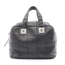 Chanel Chocobar Handtasche aus schwarzem Kalbsleder